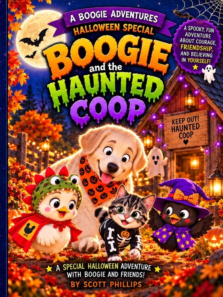 Front cover of the picture book Boogie and the Haunted Coop