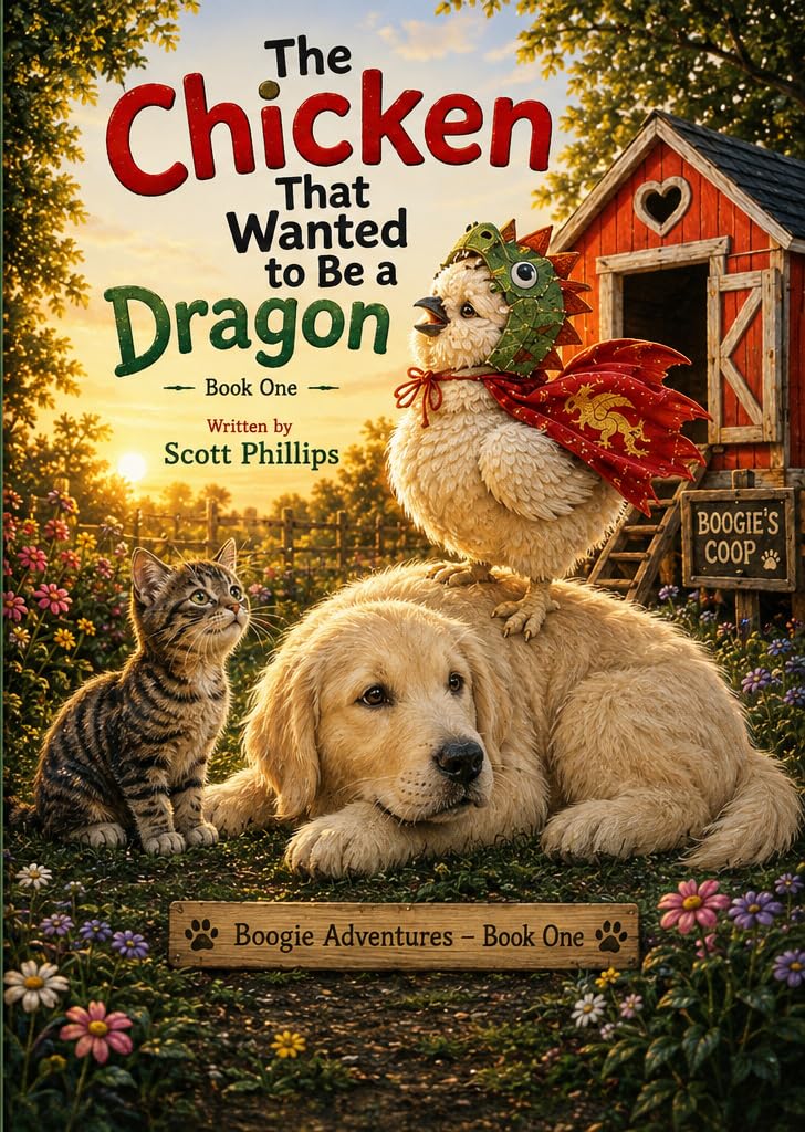 Front cover of the picture book The Chicken That Wanted to Be a Dragon