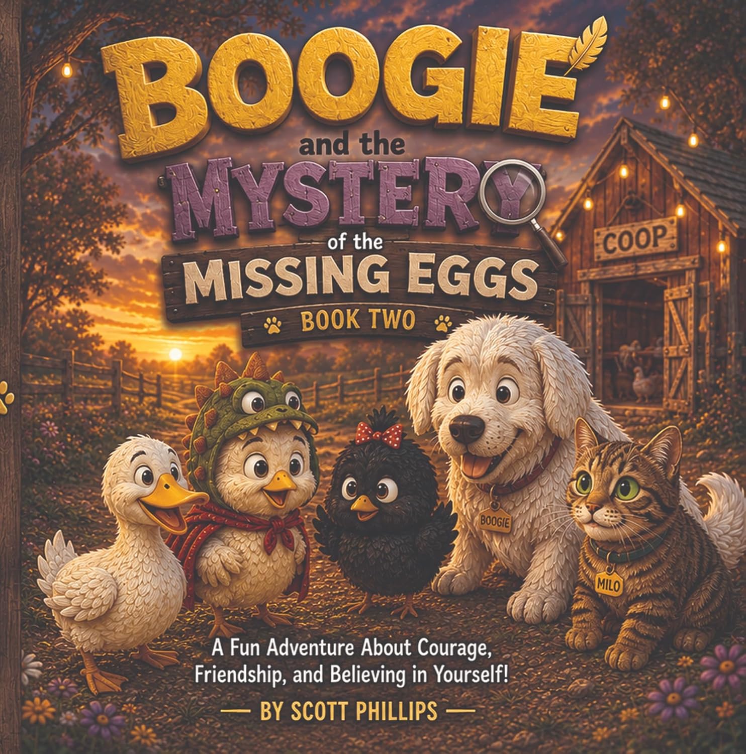 Front cover of the picture book Boogie and the Mystery of the Missing Eggs